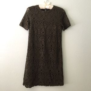 H&M Divided dark green Lace Shift Dress